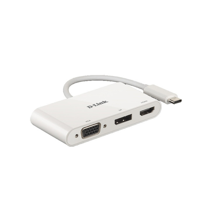 Хъб D-Link 3-in-1 USB-C to HDMI/VGA/DisplayPort Adapter - DUB-V310