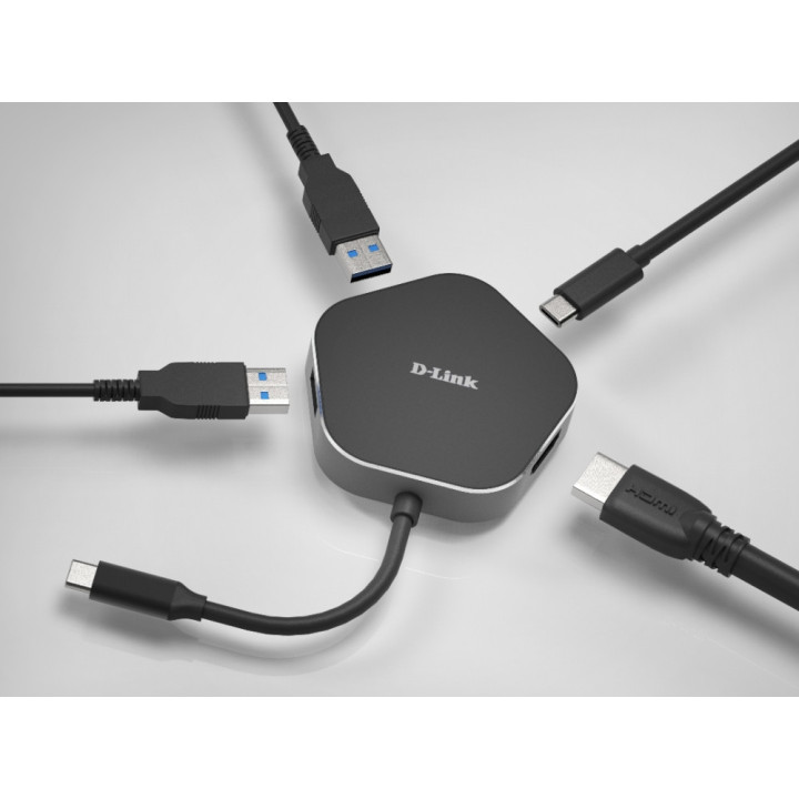 Хъб D-Link 4-in-1 USB-C Hub with HDMI and Power Delivery - DUB-M420