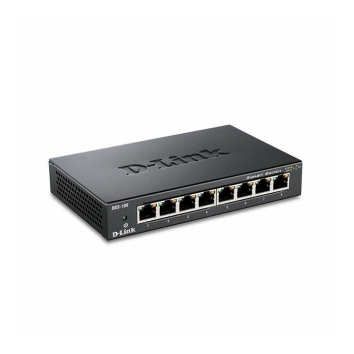 Суич D-Link 8-Port 10/100/1000Mbps Metal - DGS-108GL
