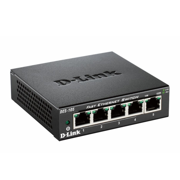 Суич D-Link 5-port 10/100 Metal - DES-105