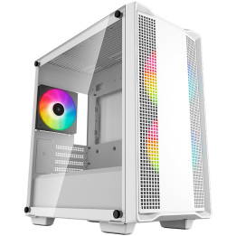 Кутия за компютър DeepCool CC360 ARGB WH, Mid Tower, 3x120mm ARGB Fans, Tempered Glass, Mesh Panel, White - R-CC360-WHAPM3-G-1