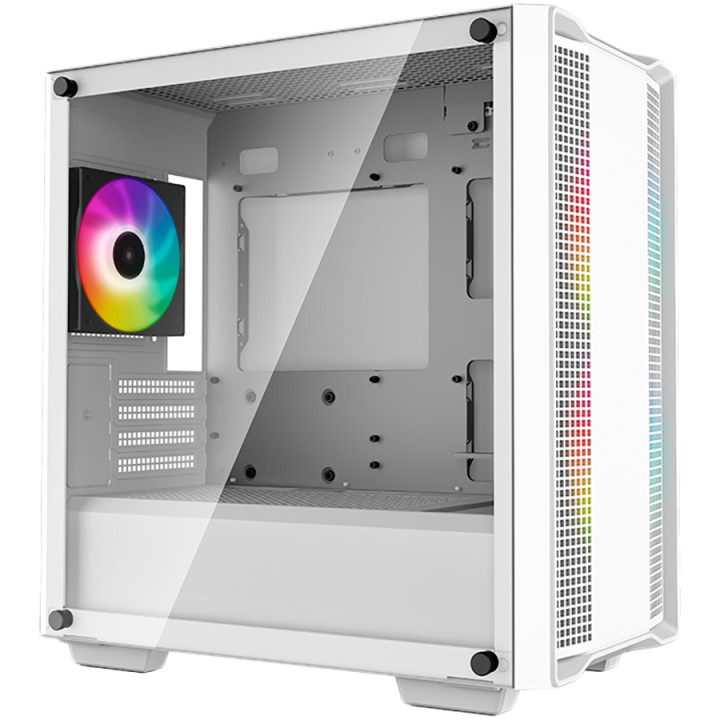 Кутия за компютър DeepCool CC360 ARGB WH, Mid Tower, 3x120mm ARGB Fans, Tempered Glass, Mesh Panel, White - R-CC360-WHAPM3-G-1