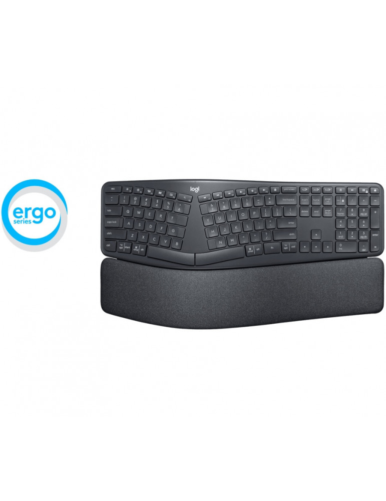Безжична клавиатура Logitech ERGO K860 US, сив - 920-010108