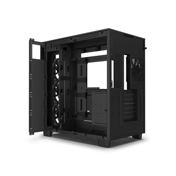 Кутия за компютър NZXT H9 Flow Matte Black, Middle Tower - CM-H91FB-01