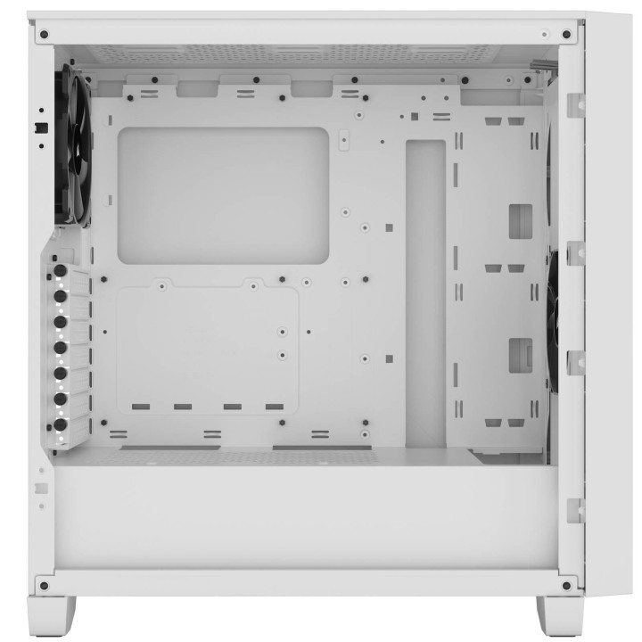 Кутия за компютър Corsair 3000D Airflow Mid Tower, Tempered Glass, Бял - CC-9011252-WW
