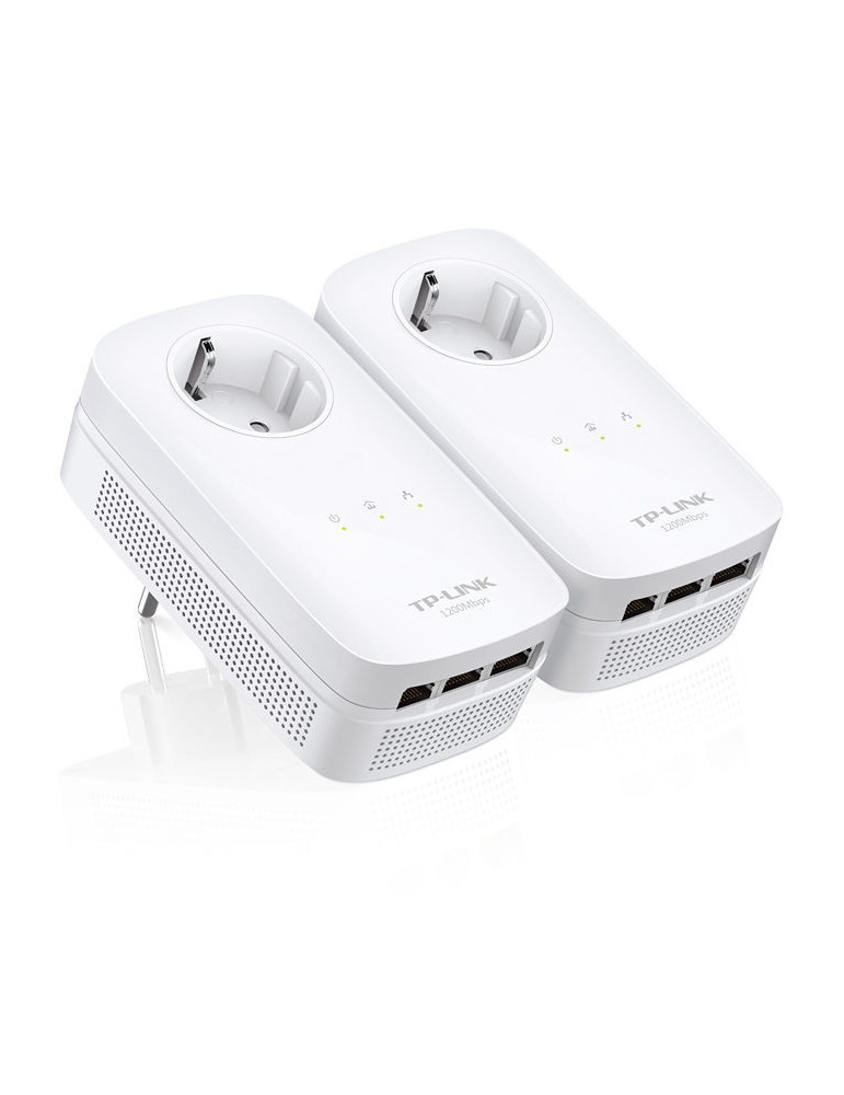 Адаптер Powerline TP-Link TL-PA8030P KIT AV1200 3-Port Gigabit Passthrough Starter Kit
