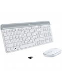 Безжичен комплект клавиатура и мишка Logitech Slim Combo MK470, бял - 920-009205