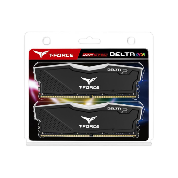 RAM памет Team Group 16GB (2x8GB) T-Force Delta RGB DDR4 3200MHz, черен, TF3D416G3200HC16CDC01