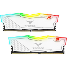 RAM памет Team Group 16GB (2x8GB) T-Force Delta RGB DDR4 3200MHz, бял, TF4D416G3200HC16CDC01