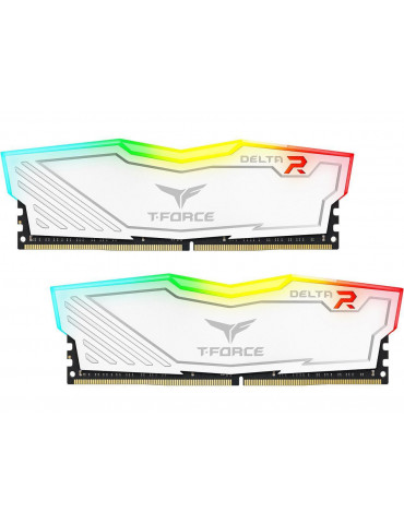 RAM памет Team Group 16GB (2x8GB) T-Force Delta RGB DDR4 3200MHz, бял, TF4D416G3200HC16CDC01