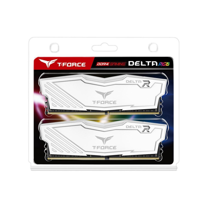 RAM памет Team Group 16GB (2x8GB) T-Force Delta RGB DDR4 3200MHz, бял, TF4D416G3200HC16CDC01