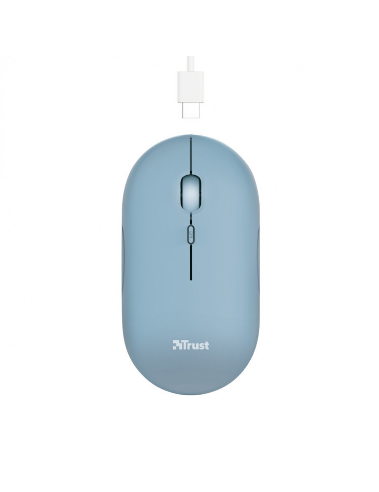 Безжична мишка Trust Puck, презареждаща се, Bluetooth, син  -24126