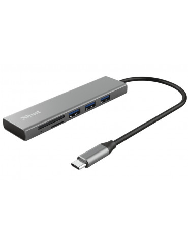 Хъб Trust Halyx Fast USB-C Hub & Card Reader - 24191