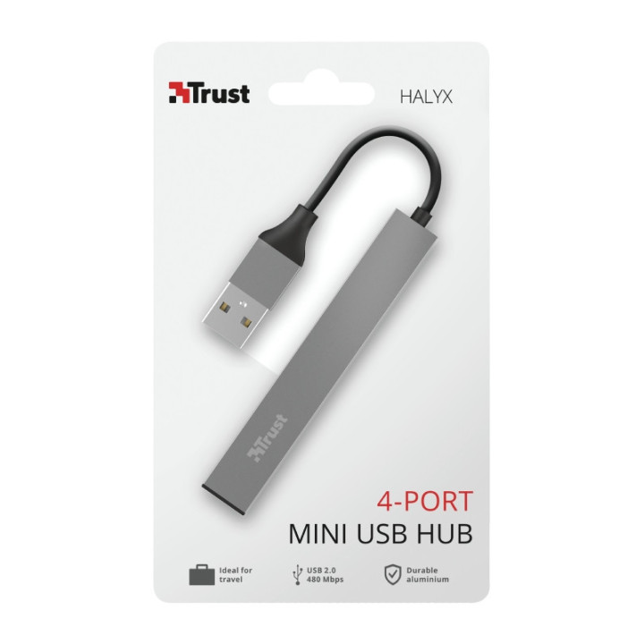 Хъб Trust Halyx 4-Port Mini USB Hub - 23786