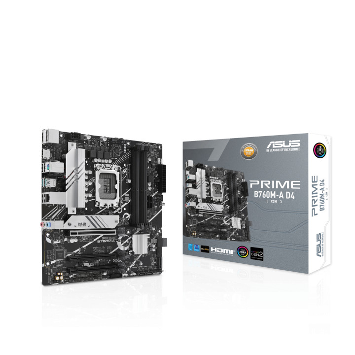 Дънна платка Asus PRIME B760M-A D4-CSM, LGA1700, DDR5 - 90MB1D00-M1EAYC