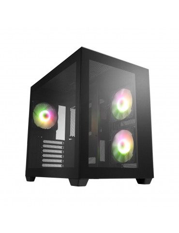 Кутия за компютър FSP CMT380 Black ARGB TG, ATX Mid Tower, черен - POC0000173