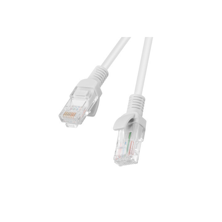 Кабел UTP Lanberg PATCHCORD CAT5E 1м сив, PCU5-10CC-0100-S