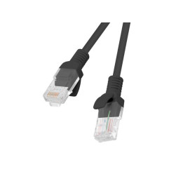 Кабел UTP Lanberg PATCHCORD CAT5E 1м черен, PCU5-10CC-0100-BK