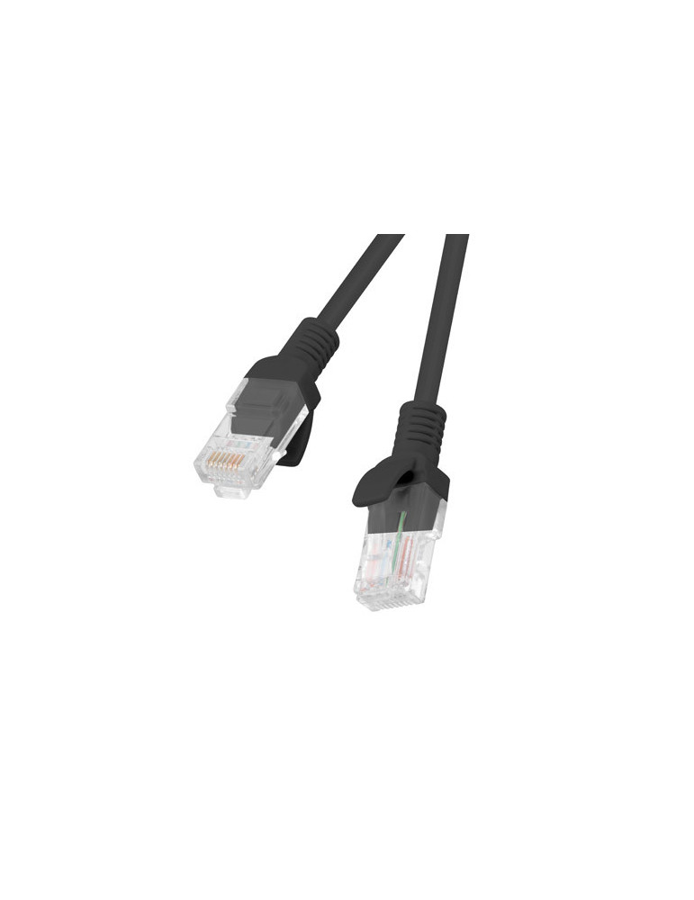 Кабел UTP Lanberg PATCHCORD CAT5E 1м черен, PCU5-10CC-0100-BK
