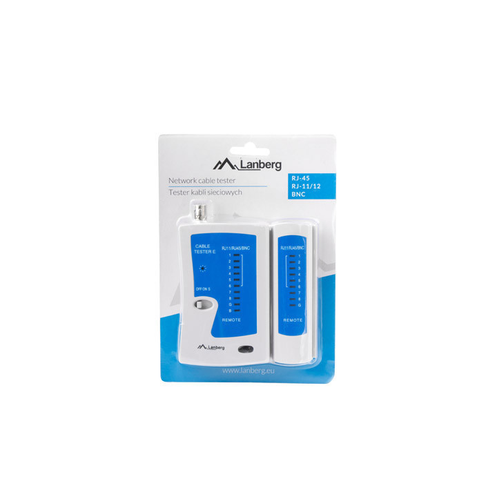 Кабел тестер Lanberg за RJ-45, RJ-12, RJ-11, COAXIAL, NT-0401
