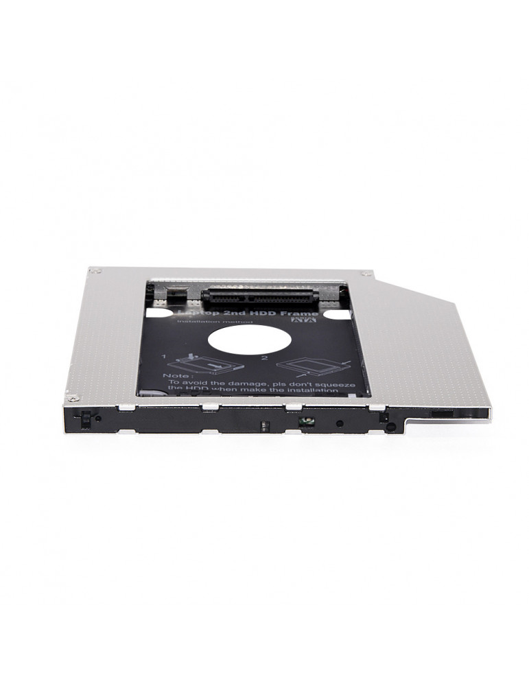 Тънко кади за лаптоп Makki 9.5mm SATA3 with LED/switch MAKKI-CADDY-95-LS