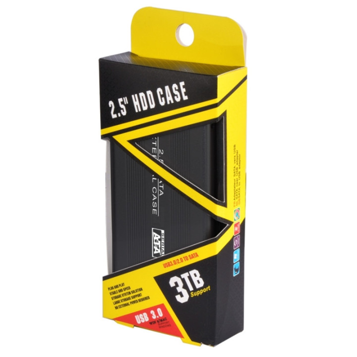 Външна кутия за твърд диск Makki 2.5" SATA USB3.0 Aluminium Black