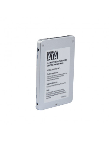 Кутия за SSD Makki Caddy Convertor M.2 NGFF SSD to 2.5" SATA3, Aluminium - MAKKI-M2-NGFF-2.5