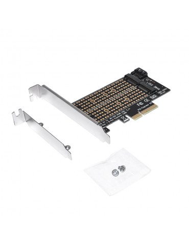 Адаптер Makki M2 SSD NVMe SATA (M-key B-key) to PCI Express 3.0 4x adapter - MAKKI-M2-PCIE-2X