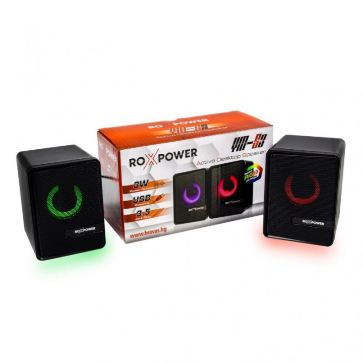 Колонки Roxpower 2.0 RGB - YM-S3, черен