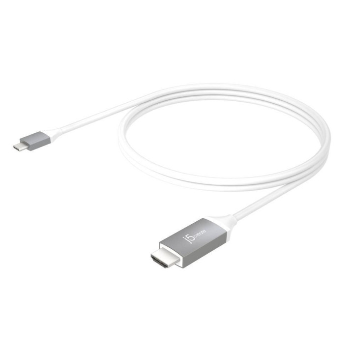 Кабел j5create JCC153G, USB-C мъжко - HDMI мъжко, 1.8 m, бял