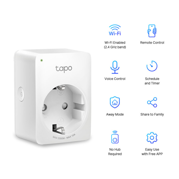 WiFi Smart мини контакт TP-Link Tapo P100 (2-pack)