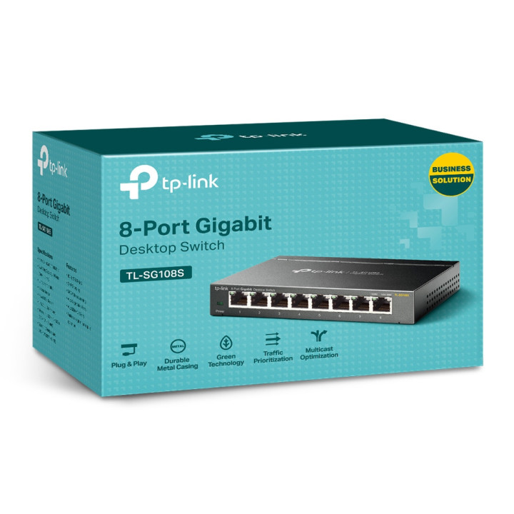 Комутатор TP-LINK TL-SG108S, 8-портов гигабитов