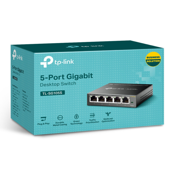 Комутатор TPLink TL-SG105S, 5-портов гигабит