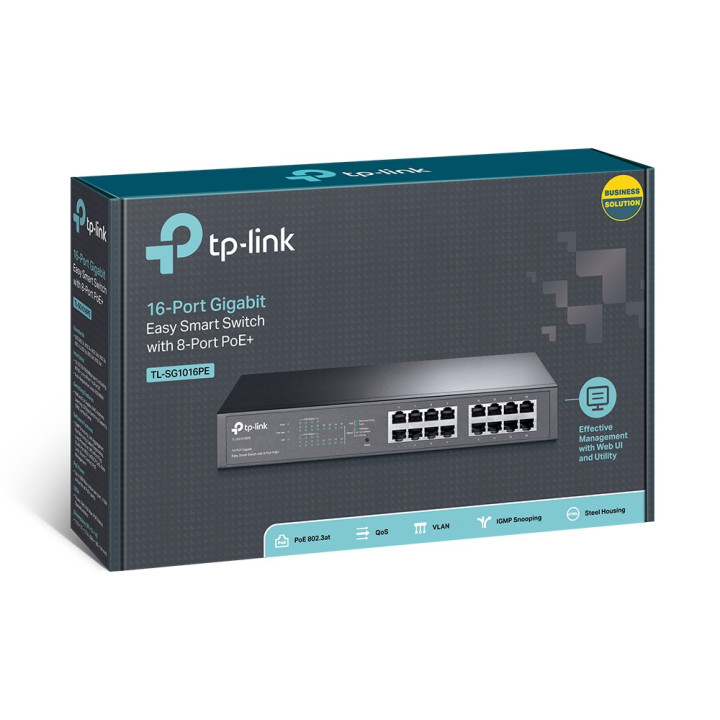 Комутатор TP-Link TL-SG1016PE 16-портов Gigabit Easy Smart