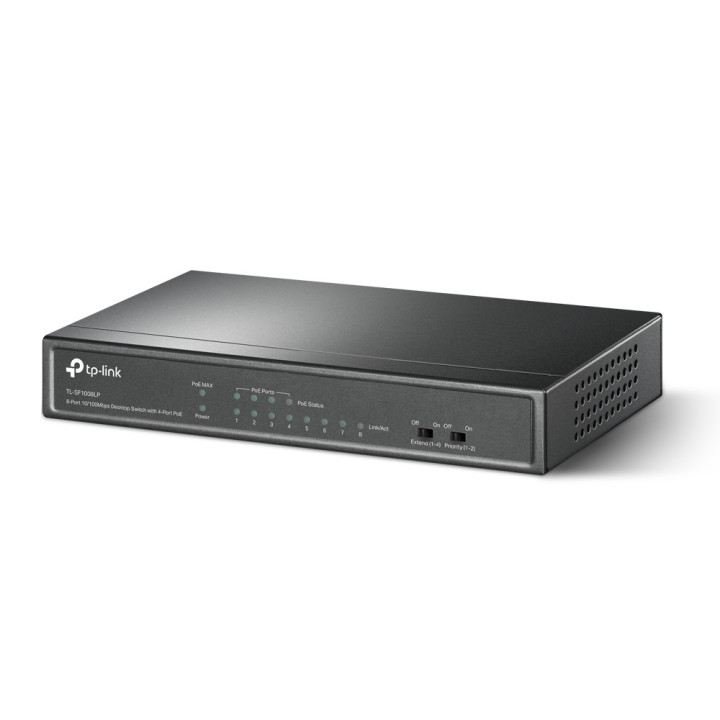 Комутатор TP-Link TL-SF1008LP с 4-PoE порта, 8-портов
