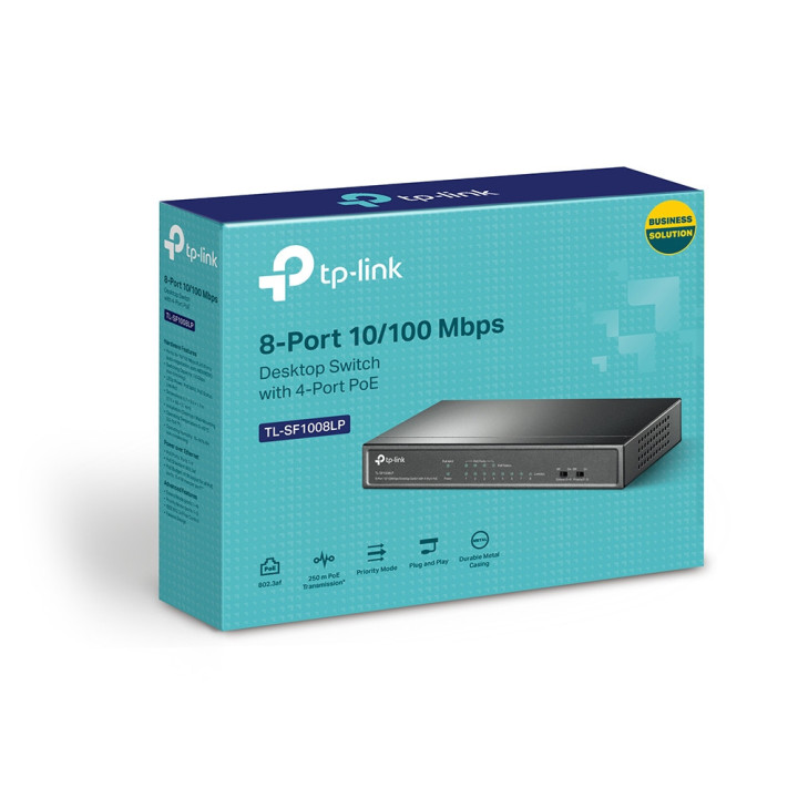 Комутатор TP-Link TL-SF1008LP с 4-PoE порта, 8-портов