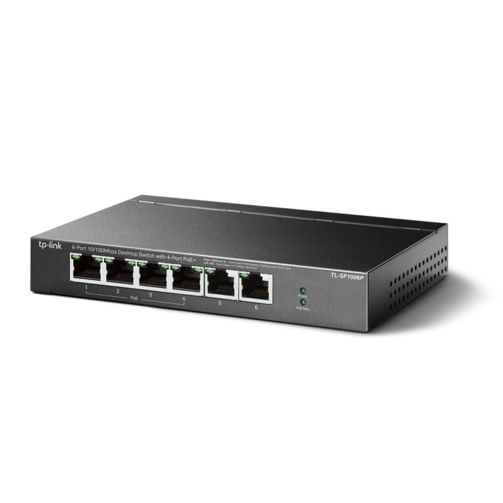 Комутатор с 4-PoE  порта TP-Link TL-SF1006P, 6-портов 10/100Mbps