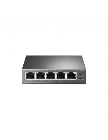 Kомутатор TP-Link TL-SF1005P с 4 PoE порта