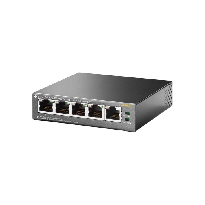Kомутатор TP-Link TL-SF1005P с 4 PoE порта