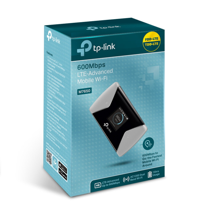 Двулентов рутер TP-Link M7650 600Mbps AC1200, 3G/4G LTE WiFi