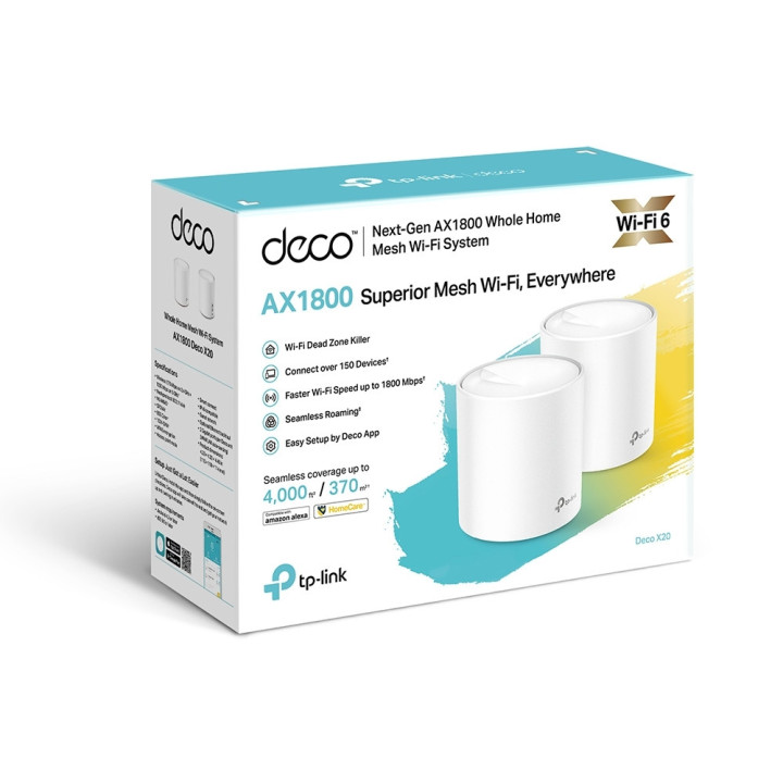 Безжична WiFi система TP-Link Deco X20(2-pack) WiFi 6 AX1800