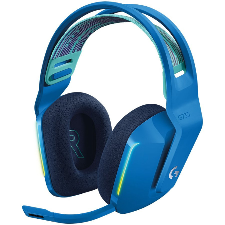 Безжични геймърски слушалки Logitech G733 LIGHTSPEED RGB, син - 981-000943