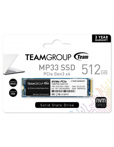 SSD диск Team Group 512GB MP33 M.2 2280 PCI-e 3.0 x4 NVMe