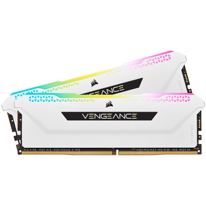 RAM Памет Corsair 16GB (2x8GB) 3600MHz Vengeance RGB PRO SL, бял - CMH16GX4M2D3600C18W