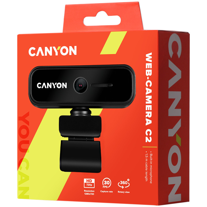 Уеб камера с микрофон Canyon C2 720P HD 1.0Mega - CNE-HWC