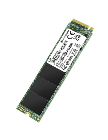 SSD диск Transcend 2TB, M.2 2280, PCIe Gen3x4, NVMe, TLC, DRAM-less - TS2TMTE115S