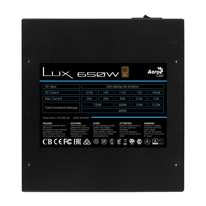 Захранване 650W AeroCool LUX-650W Bronze - ACPB-LD65AEC.11