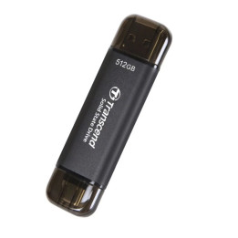 Външен SSD диск Transcend 512GB, ESD310C, USB 10Gbps, Type C/A, Black - TS512GESD310C