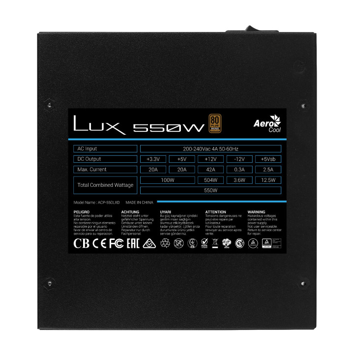 Захранване 550W AeroCool LUX-550W Bronze - ACPB-LD55AEC.11