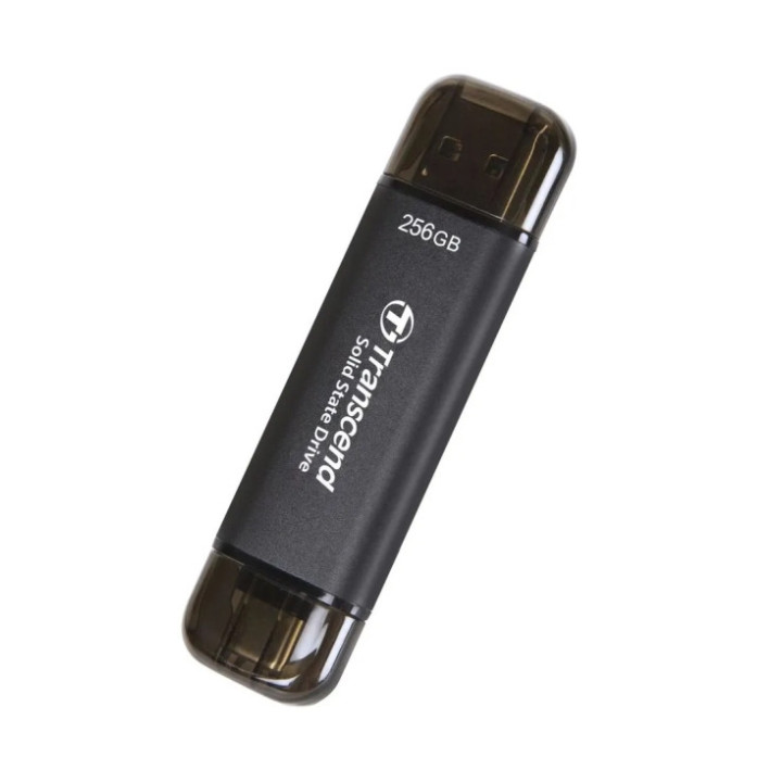 Външен SSD диск Transcend 256GB, ESD310C, USB 10Gbps, Type C/A, Black - TS256GESD310C